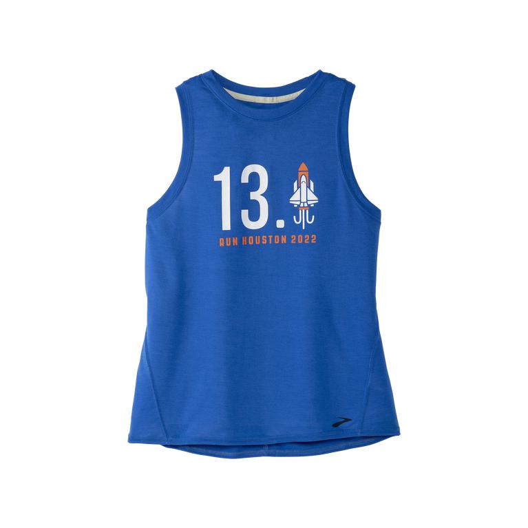 Brooks Houston22 Distance Graphic Running Tank Top - Women's - Heather Bluetiful/13.1 Rocket (76408-